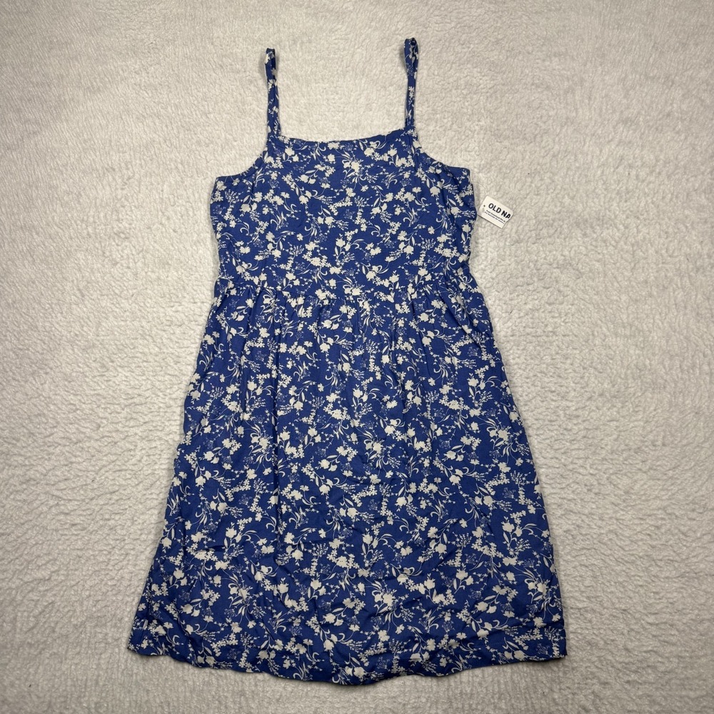 NWT Old Navy Navy Sundress Floral Print Cami Dress Youth Girls Size XL (14-16)